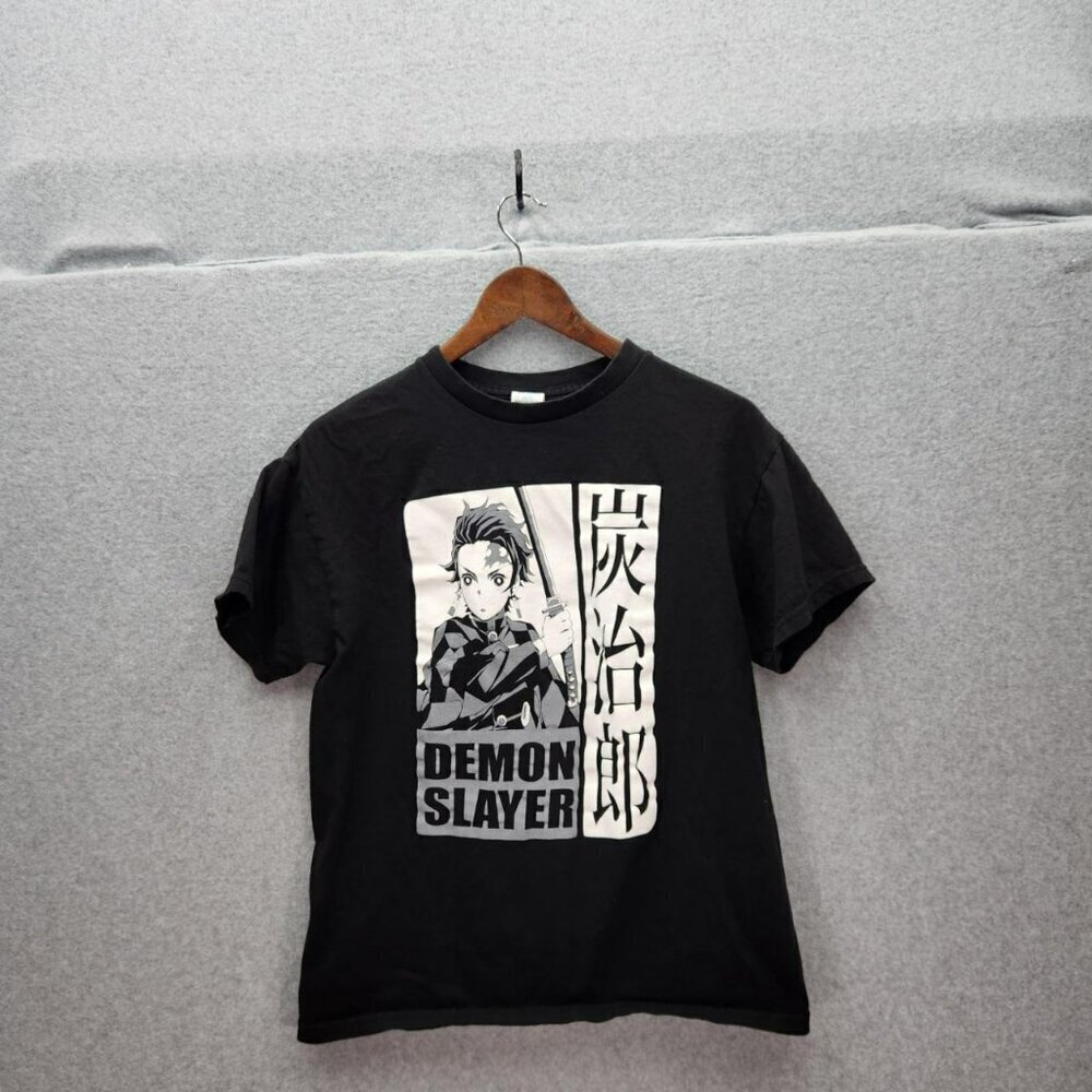 Demon Slayer‎ Anime Graphic Tee Black Short Sleeve 100% Cotton Medium